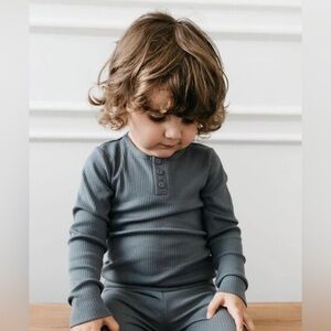 Organic Cotton Modal Long Sleeve Henley | Jamie Kay | 1Y